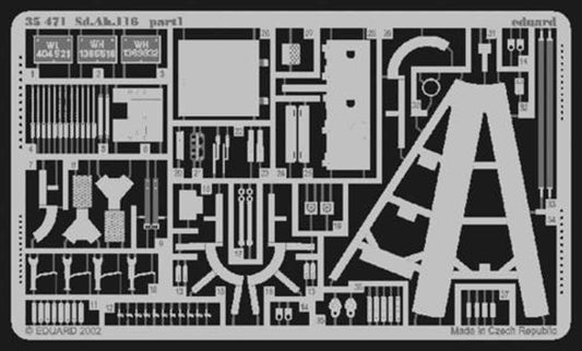 Eduard 35471 1:35 Etched Detailing Set for Tamiya Kit Sd.Ah.116 Famo trailer