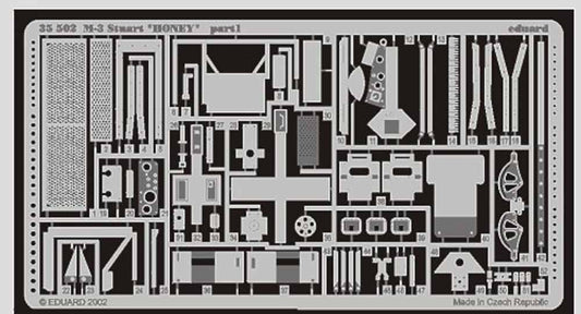 Eduard 35502 1:35 Etched Detailing Set for Academy Kits M3 Stuart Honey