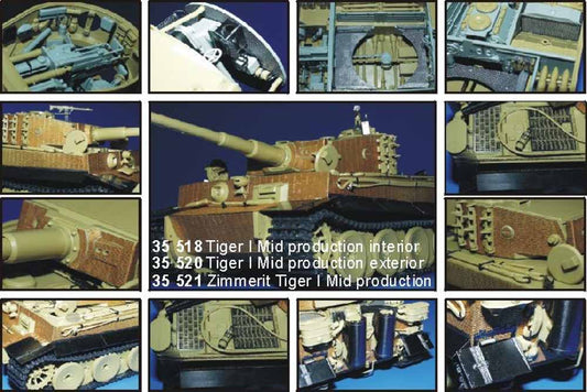 Eduard 35521 1:35 Etched Detailing Set for Academy Kits Zimmerit Pz.Kpfw.VI Tige