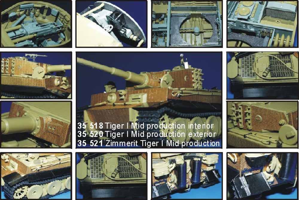 Eduard 35521 1:35 Etched Detailing Set for Academy Kits Zimmerit Pz.Kpfw.VI Tige
