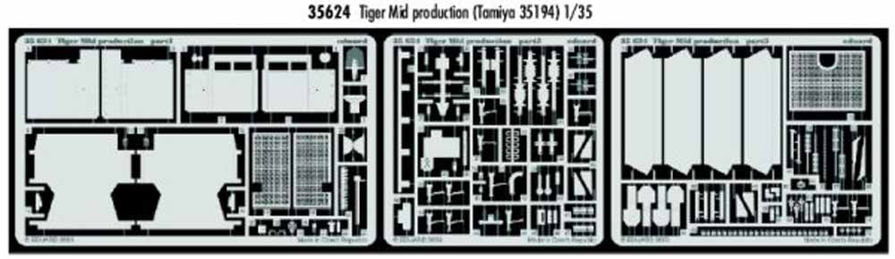 Eduard 35624 1:35 Etched Detailing Set for Tamiya Kit Pz.Kpfw.VI Tiger Mid produ