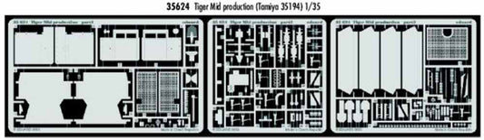 Eduard 35624 1:35 Etched Detailing Set for Tamiya Kit Pz.Kpfw.VI Tiger Mid produ