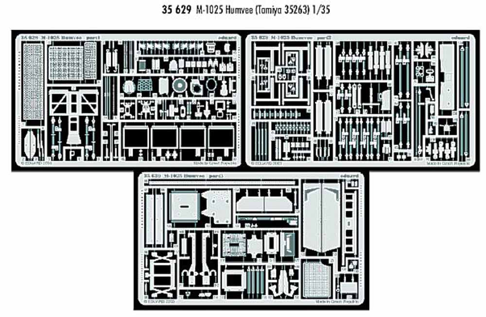 Eduard 35629 1:35 Etched Detailing Set for Tamiya Kit M1025 Humvee