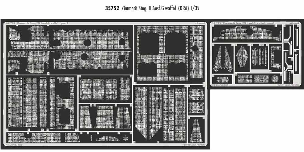 Eduard 35752 1:35 Etched Detailing Set for Dragon Kits Zimmerit Sturmgeschutz/St