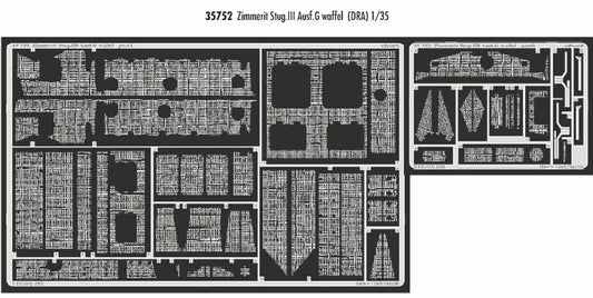 Eduard 35752 1:35 Etched Detailing Set for Dragon Kits Zimmerit Sturmgeschutz/St
