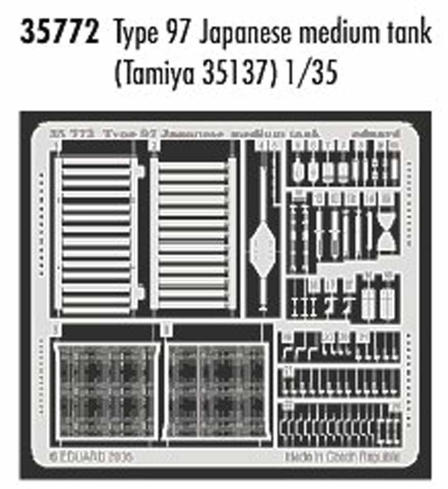 Eduard 35772 1:35 Etched Detailing Set for Tamiya Kit Type 97 Japanese medium ta