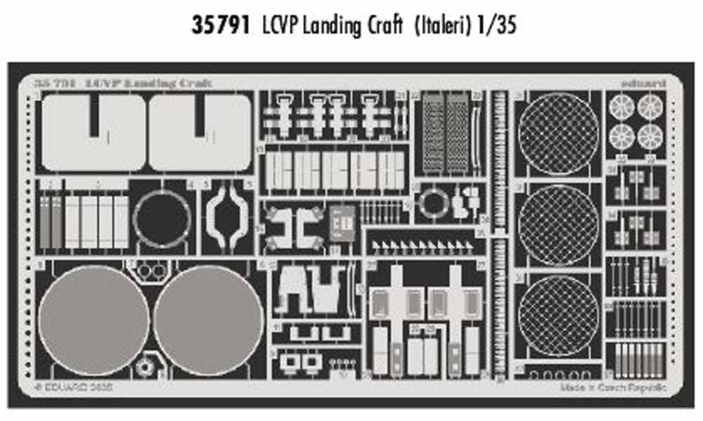 Eduard 35791 1:35 Etched Detailing Set for Italeri Kits LCVP Landing Craft