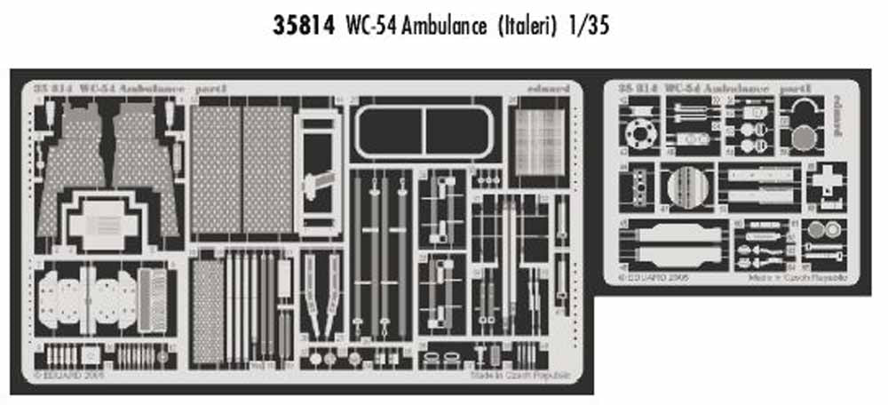 Eduard 35814 1:35 Etched Detailing Set for Italeri Kits WC54 Ambulance