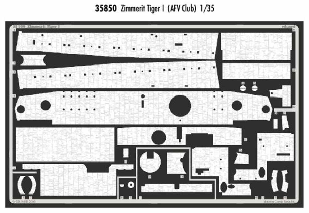 Eduard 35850 1:35 Etched Detailing Set for AFV Club Kits Zimmerit Pz.Kpfw.VI Tig