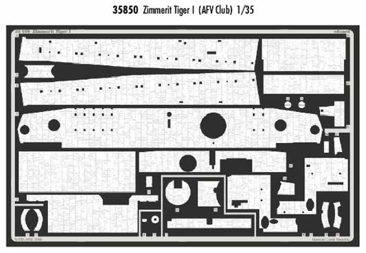 Eduard 35850 1:35 Etched Detailing Set for AFV Club Kits Zimmerit Pz.Kpfw.VI Tig