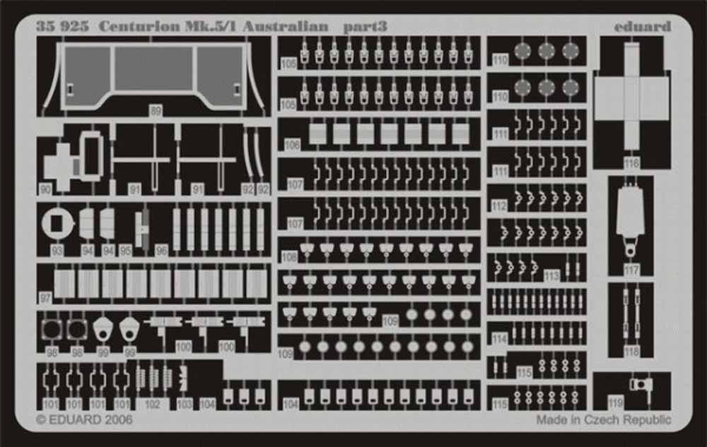 Eduard 35925 1:35 Etched Detailing Set for AFV Club AF Kits Centurion Mk.5/1 Aus