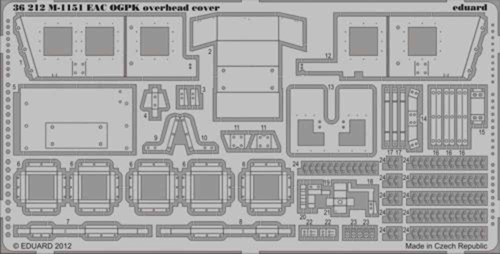 Eduard 36212 1:35 Etched Detailing Set for Academy Kits M1151 EAC OGPK overhead