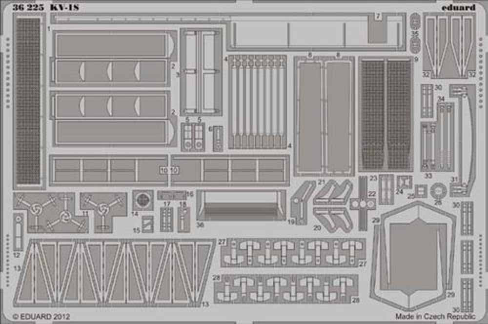 Eduard 36225 1:35 Etched Detailing Set for Trumpeter Kits Soviet KV-1S