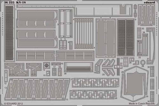 Eduard 36225 1:35 Etched Detailing Set for Trumpeter Kits Soviet KV-1S