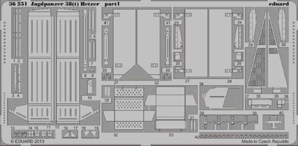 Eduard 36251 1:35 Etched Detailing Set for Academy Kits Jagdpanzer 38t 'Hetzer'