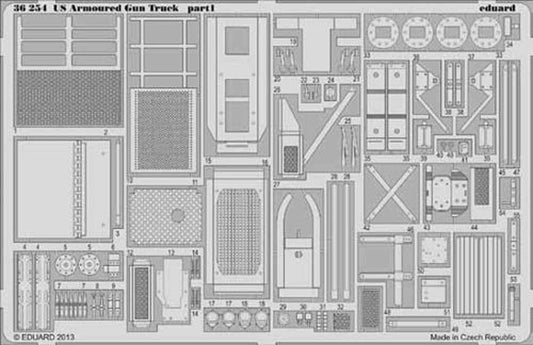 Eduard 36254 1:35 Etched Detailing Set for Italeri Kits U.S. Armoured Gun Truck