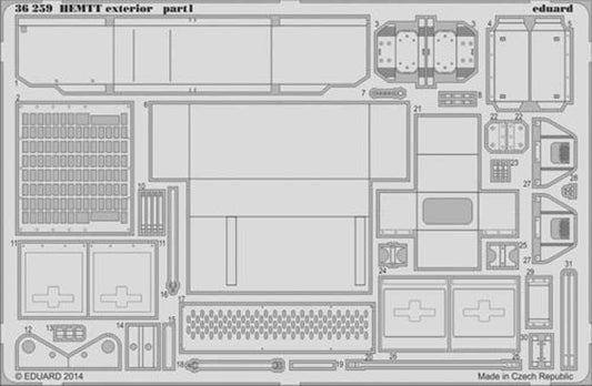 Eduard 36259 1:35 Etched Detailing Set for Italeri Kits M985 HEMTT Gun Truck