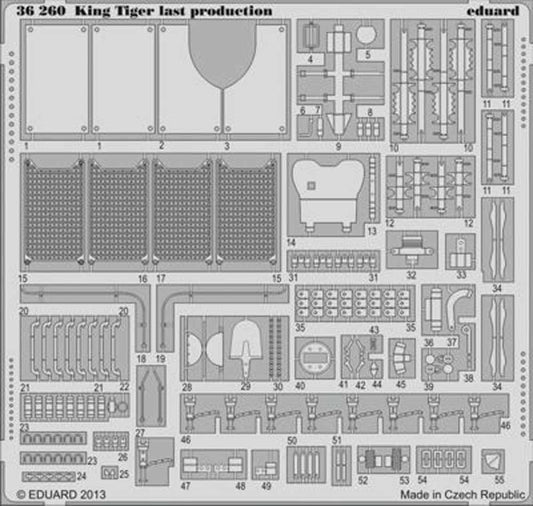 Eduard 36260 1:35 Etched Detailing Set for Academy Kits Pz.Kpfw.VI King Tiger Sd