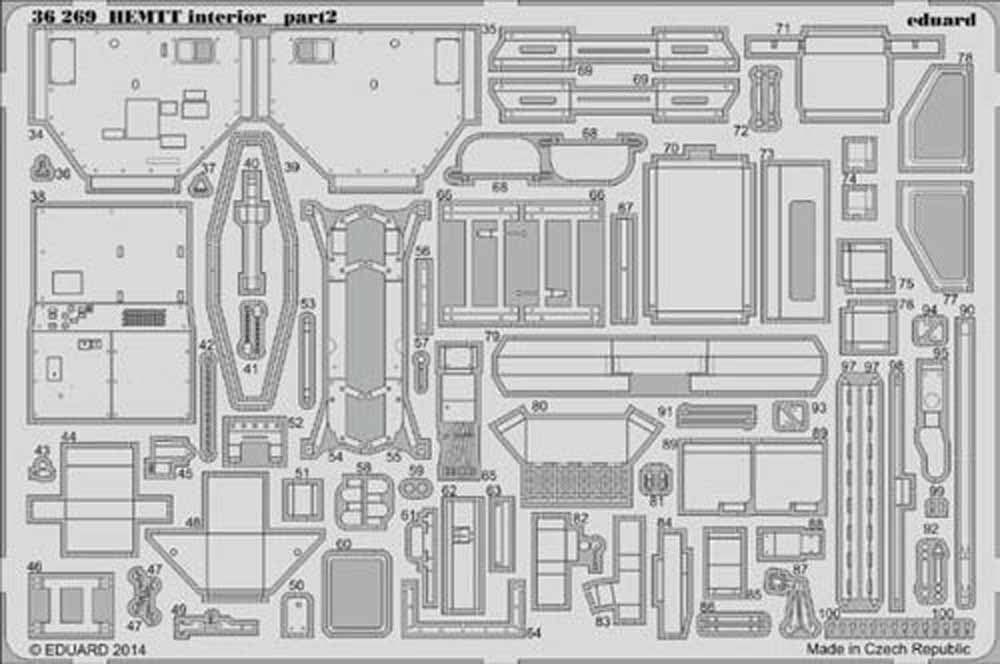 Eduard 36269 1:35 Etched Detailing Set for Italeri Kits M985 HEMTT Gun Truck