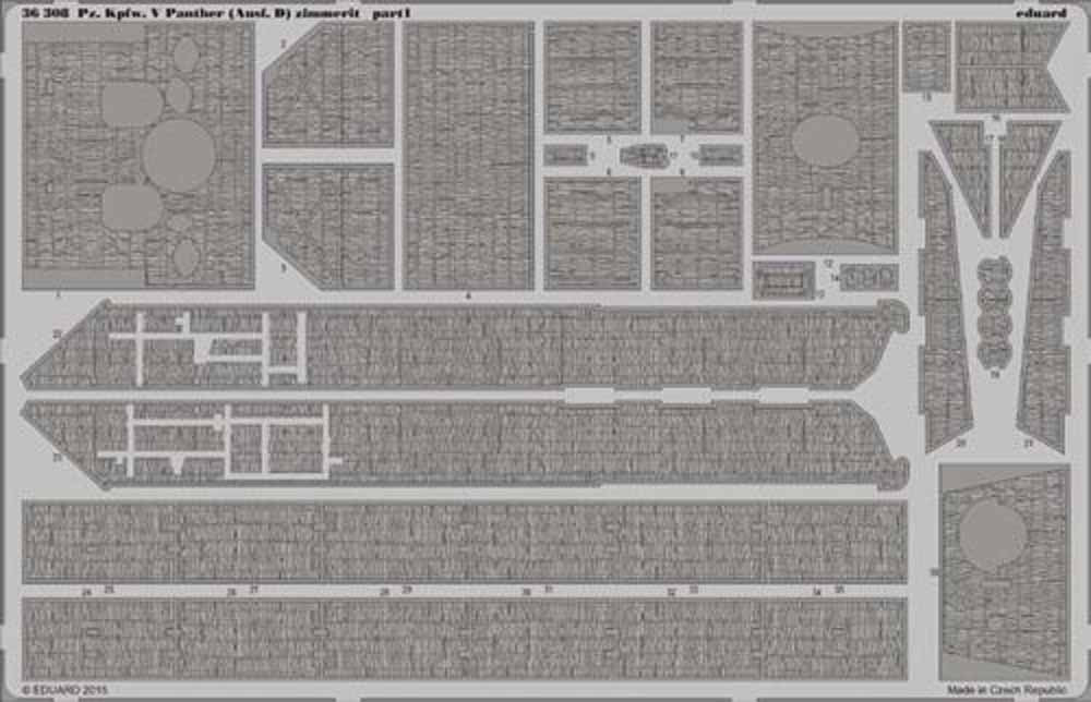 Eduard 36308 1:35 Etched Detailing Set for Zvezda Kits Pz.Kpfw.V Ausf.D Panther