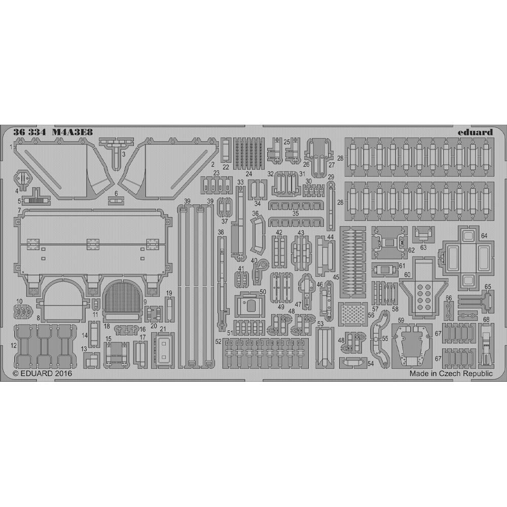 Eduard 36334 1:35 Etched Detailing Set for Tamiya Kits M4A3E8 Sherman