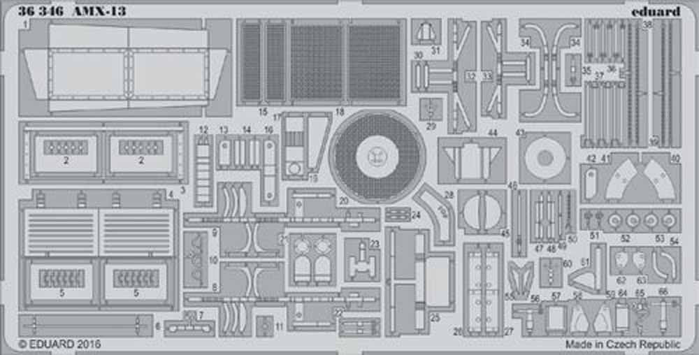 Eduard 36346 1:35 Etched Detailing Set for Tamiya Kits French AMX-13 Light Tank