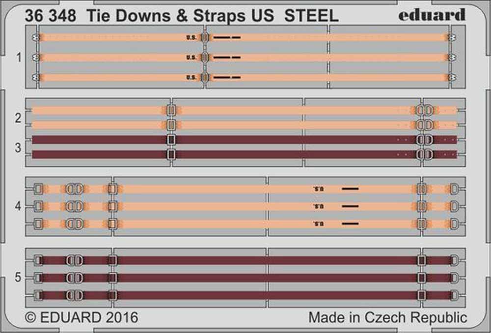 Eduard 36348 1:35 Etched Detailing Set Tie Downs & Straps U.S. STEEL