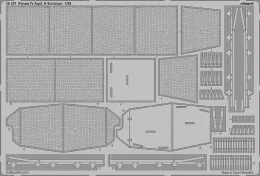 Eduard 36357 1:35 Etched Detailing Set for Zvezda Kits Pz.Kpfw.IV Ausf.H schurzen