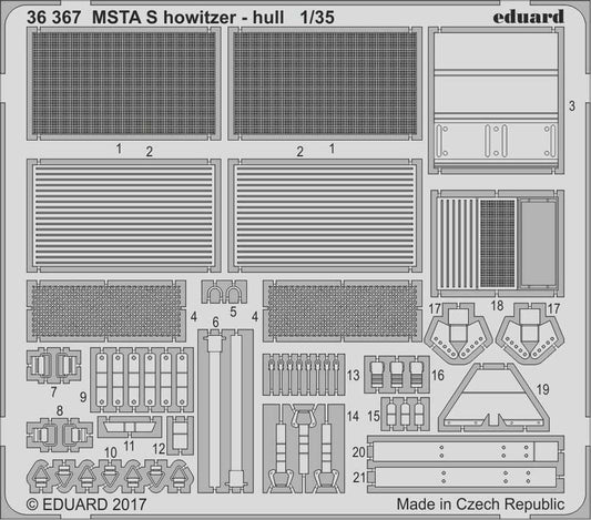 Eduard 36367 1:35 Etched Detailing Set for Zvezda Kits MSTA Self Propelled Howit