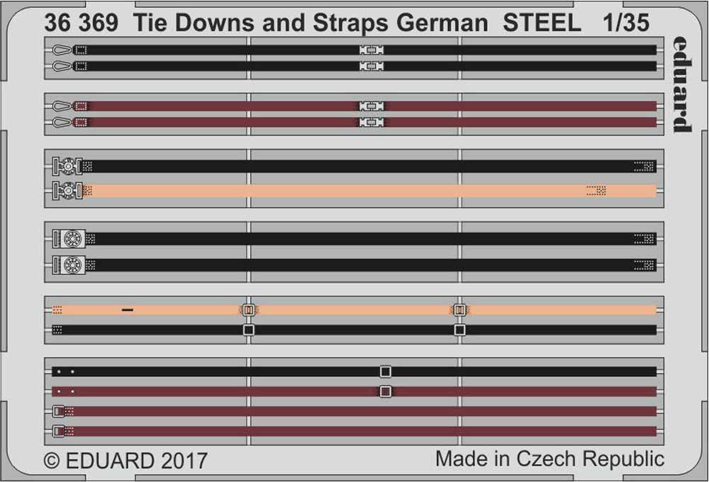 Eduard 36369 1:35 Etched Detailing Set Tie Downs and Straps German STEEL 1/35