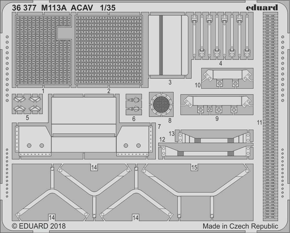 Eduard 36377 1:35 Etched Detailing Set for AFV Club Kits APC M113A ACAV