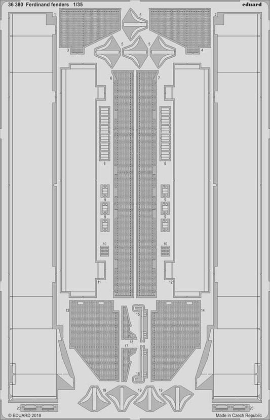 Eduard 36380 1:35 Etched Detailing Set for Zvezda Kits Sd.Kfz.184 'Ferdinand' Ti
