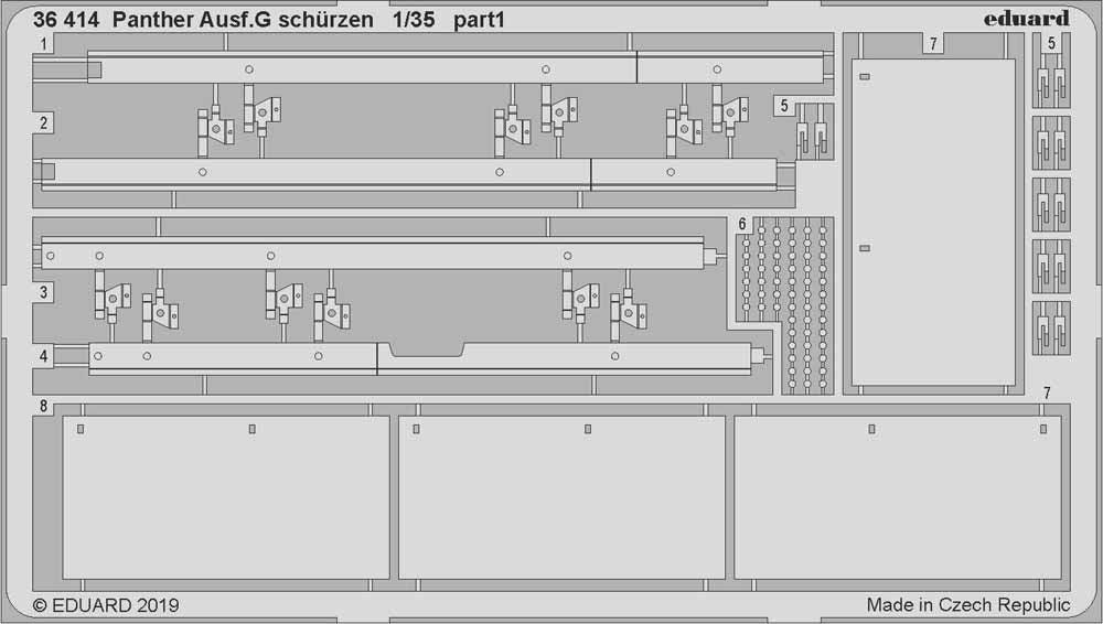 Eduard 36414 1:35 Etched Detailing Set for Academy Kits Pz.Kpfw.V Ausf.G Panther