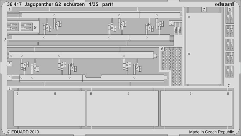 Eduard 36417 1:35 Etched Detailing Set for Tacom Kits Jagdpanther Ausf.G2 schurz