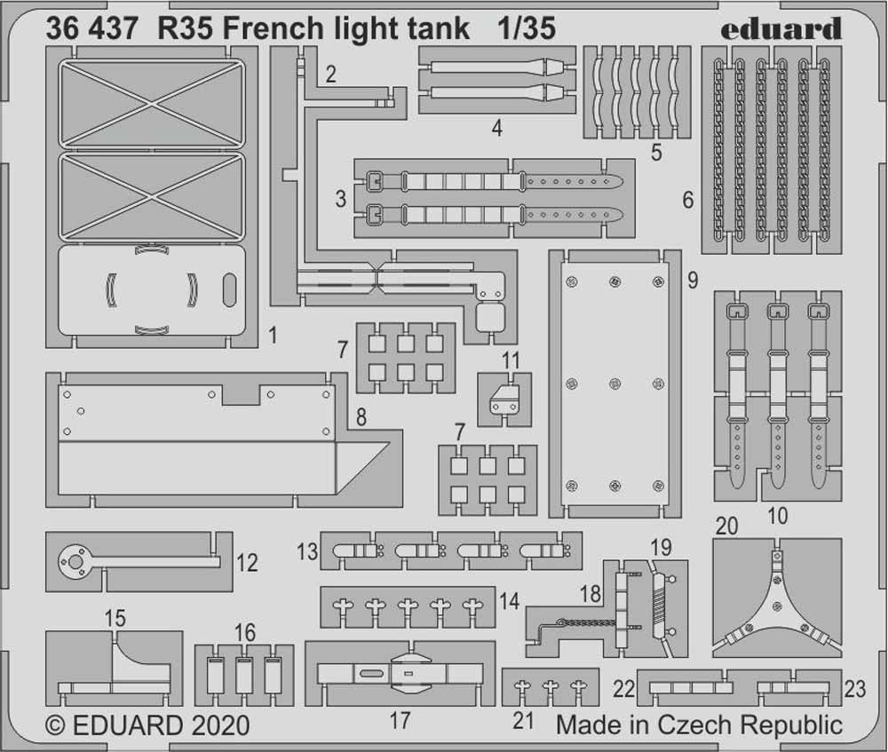 Eduard 36437 1:35 Etched Detailing Set for Tamiya Kits R35 French light tank 1/3