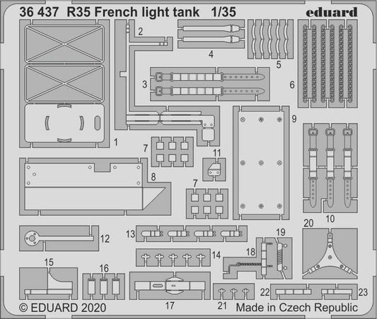 Eduard 36437 1:35 Etched Detailing Set for Tamiya Kits R35 French light tank 1/3