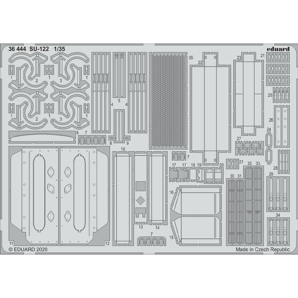 Eduard 36444 1:35 Etched Detailing Set for Zvezda Kits Soviet Su-122 1/35