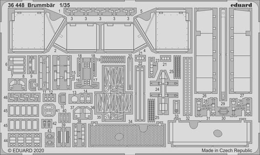 Eduard 36448 1:35 Etched Detailing Set for Academy Kits German Brummbar Sd.Kfz.1