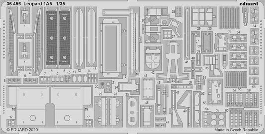 Eduard 36456 1:35 Etched Detailing Set for Hobby Boss Kits Leopard 1A5 1/35