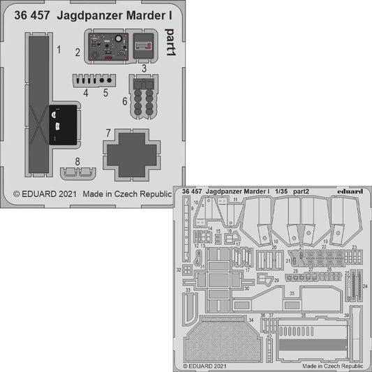 Eduard 36457 1:35 Etched Detailing Set for Tamiya Kits Jagdpanzer Marder I 1/35