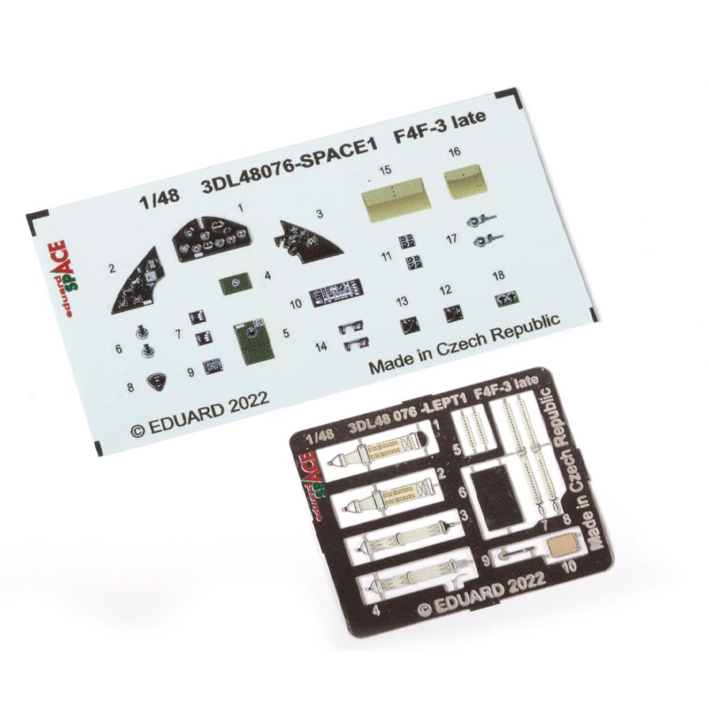 Eduard Space Grumman F4F-3 Wildcat Late 1:48 Model Kit 3D Printed Decal Set