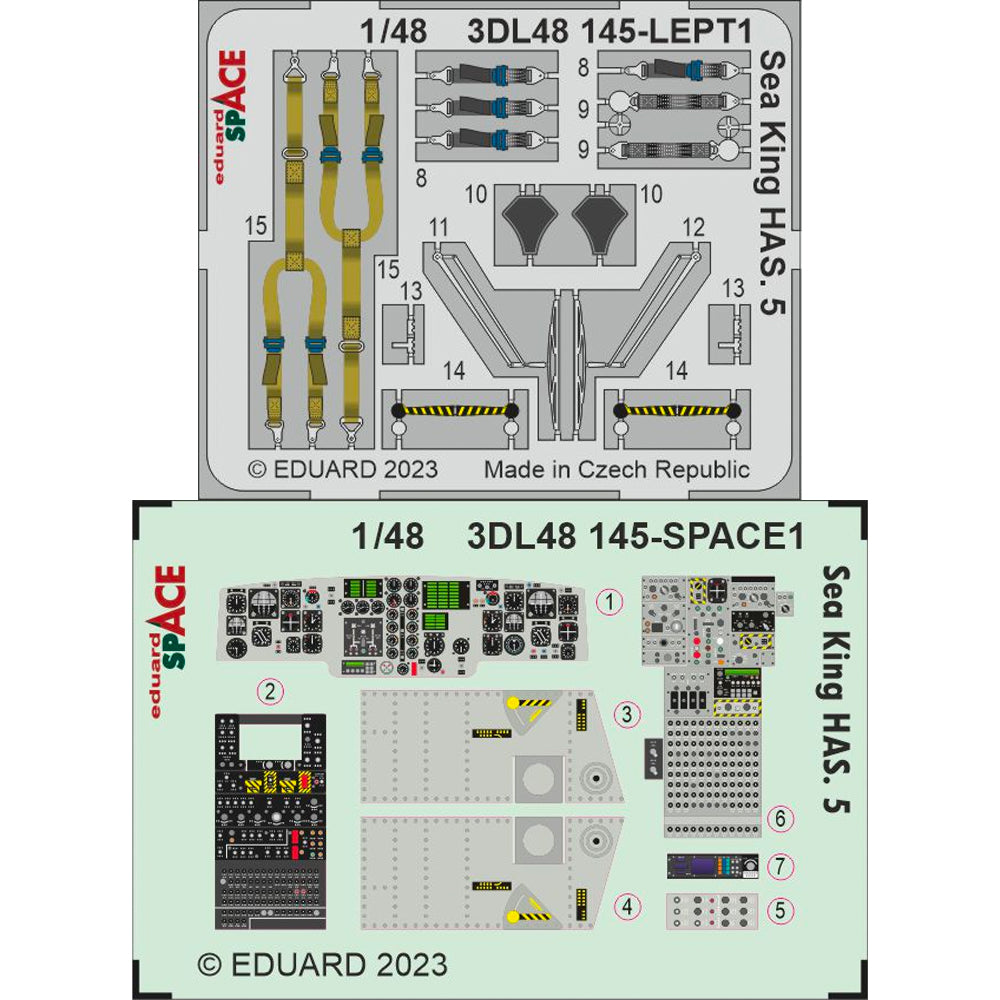 Eduard Westland Sea King Airfix A11006 HAS.5 SPACE 3D Decal Set ED3DL48145