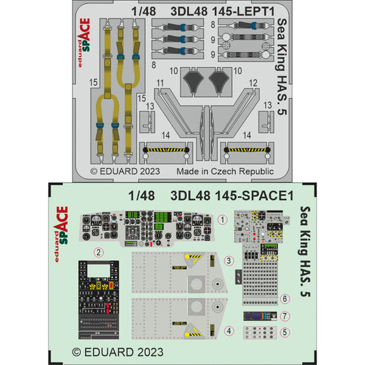 Eduard Westland Sea King Airfix A11006 HAS.5 SPACE 3D Decal Set ED3DL48145