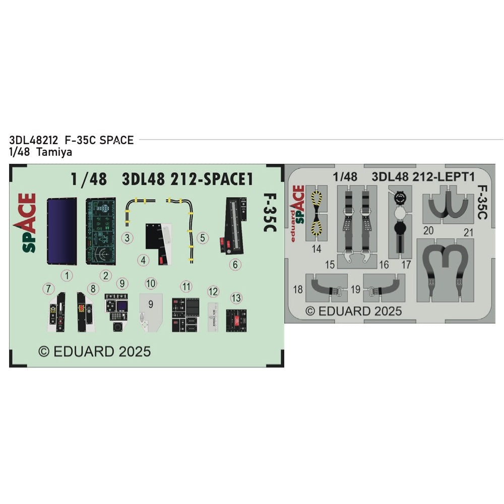 Eduard Lockheed-Martin F-35C Lightning SPACE 1:48 Model Kit Etch Set