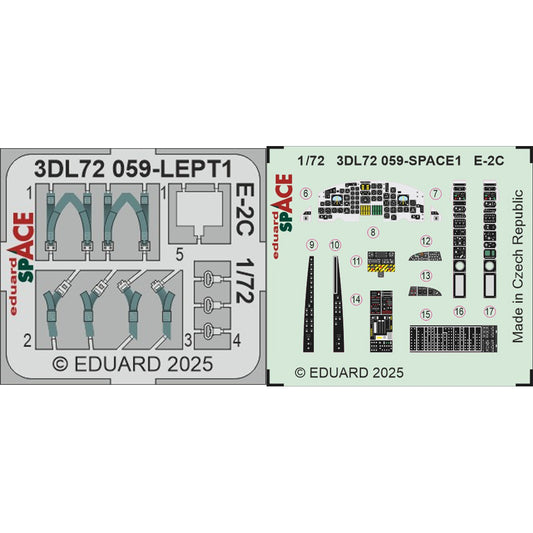 Eduard 3DL72059 Grumman E-2C Hawkeye SPACE 1:72 Decal Set for Heller 82300