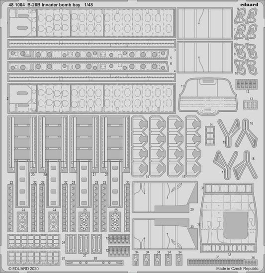 Eduard 481004 Etched Aircraft Detailling Set 1:48 Douglas B-26B-50 Invader bomb