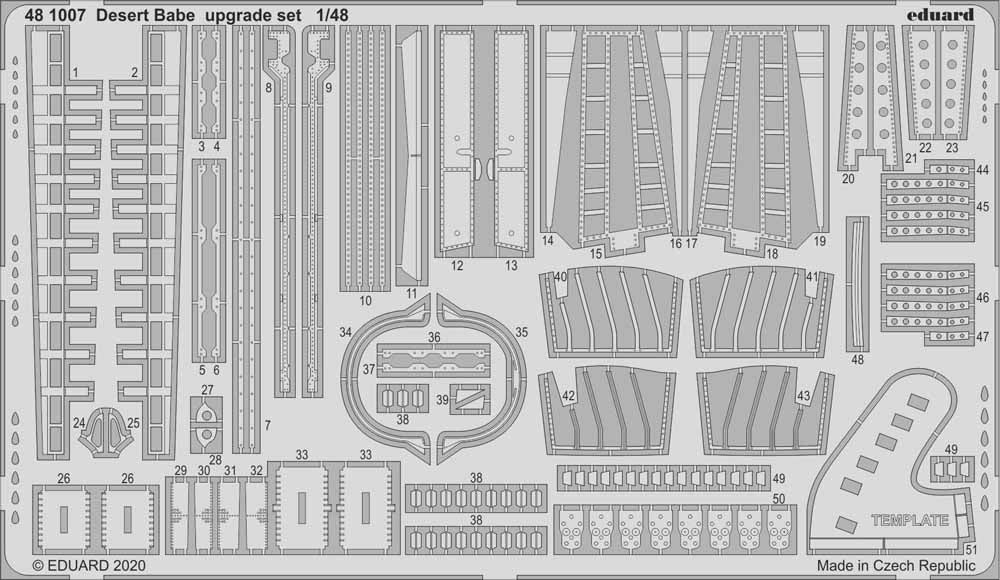 Eduard 481007 Etched Aircraft Detailling Set 1:48 Panavia Tornado GR.1 Desert Ba