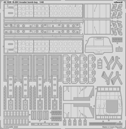 Eduard 481028 Etched Aircraft Detailling Set 1:48 Douglas B-26C Invader bomb bay