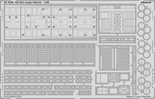 Eduard 481038 Etched Aircraft Detailling Set 1:48 Sikorsky HH-34J cargo interior