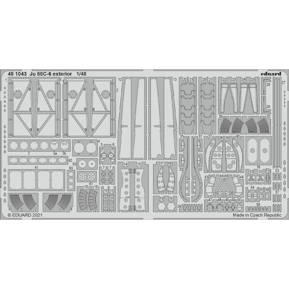 Eduard 481043 Etched Aircraft Detailling Set 1:48 Junkers Ju-88C-6 exterior